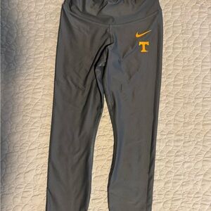 Nike Dri Fit Gray Leggings with Orange Logo